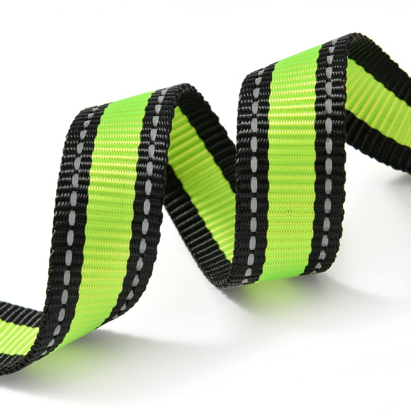 Mile High Life Dog Collar | Nylon Reflective Dog Collars | Light Weight Puppy Collars | Lime Green Dog Collars for Large Dogs (Lime Green, Large) - Image 3